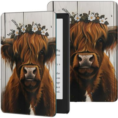 GFRGTFHYT Case for 10.2" Kindle Scribe (2024/2022 Release) Lightweight PU Leather Slim Folio Adjustable Multi-Angle Smart Shell Cover with Auto Wake/Sleep for 10.2" Kindle Scribe E-Reader,B Cow