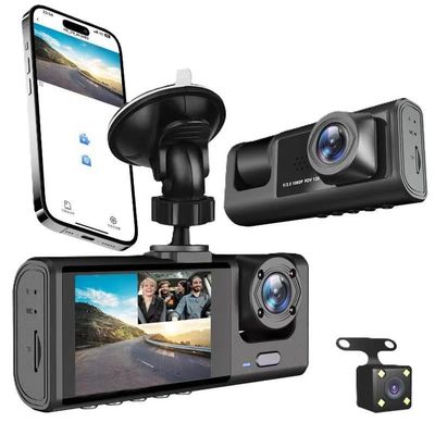 NKCKCX Dash Cam Front and Rear for Volvo XC40 XC60 XC70 XC90 2000-2025, 1080P Triple Lens WiFi Car Dash Camera, with HDR Night Vision, Loop Recording, G-Sensor, 24H Parking Mode Car Camera