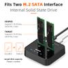 Dual M.2 SATA SSD Docking Station & Offline Duplicator | USB-C + USB-A | One-Click Clone | Supports B/M Key 2242/2260/2280/22110 | Tool-Free Design for Data Backup & SSD Expansion view 2