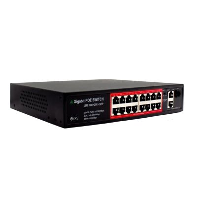16+2/8+2/4+2 Port POE Switch Ethernet Switch 10/1000Mbps 802.3(AU Plug,16 Port)