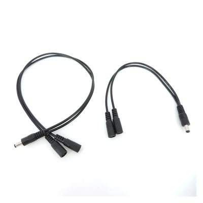 12v 2A 2-Way 1 Male 2 Female DC Power Cable Splitter Adapter Connector Extension Cable for CCTV 5.5mmx2.1mm