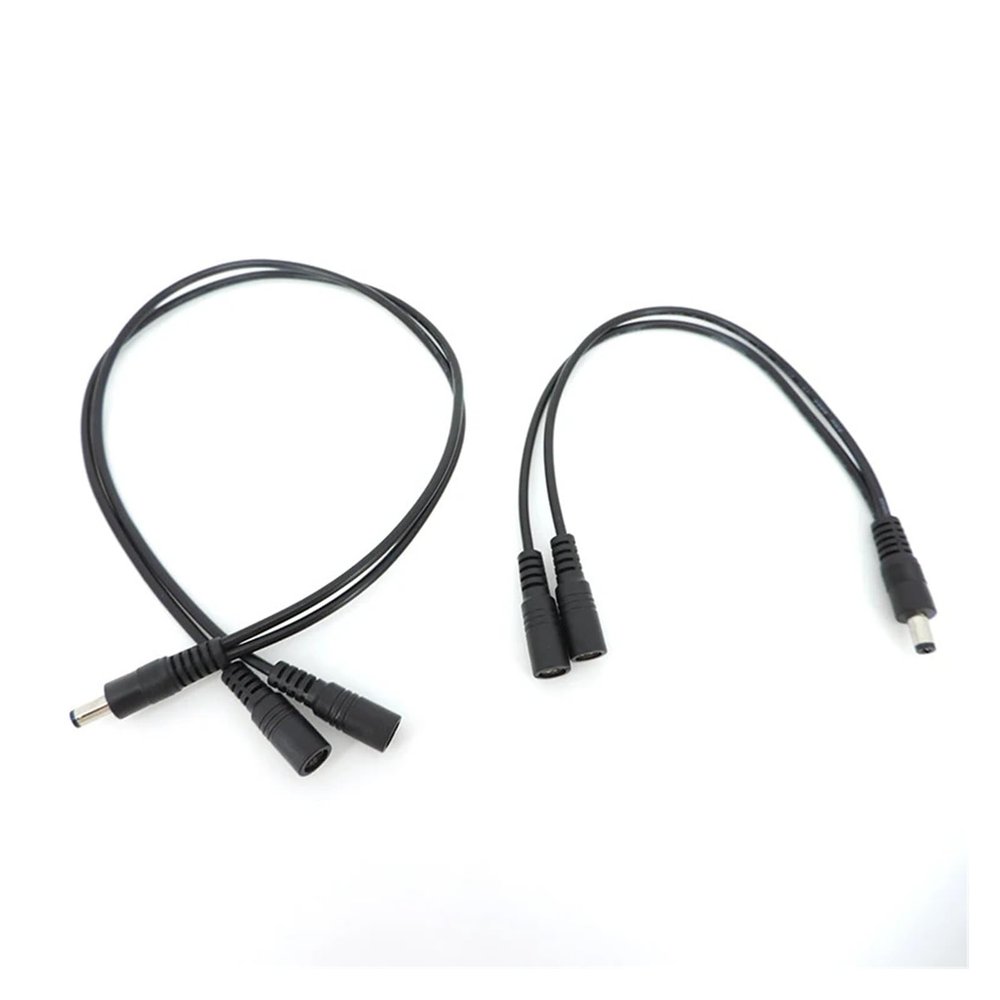 12v 2A 2-Way 1 Male 2 Female DC Power Cable Splitter Adapter Connector Extension Cable for CCTV 5.5mmx2.1mm