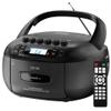 Kuephom Boombox CD Cassette Player Combo: Stereo Sound AM FM Radio with Bluetooth and Remote (Black) view 1