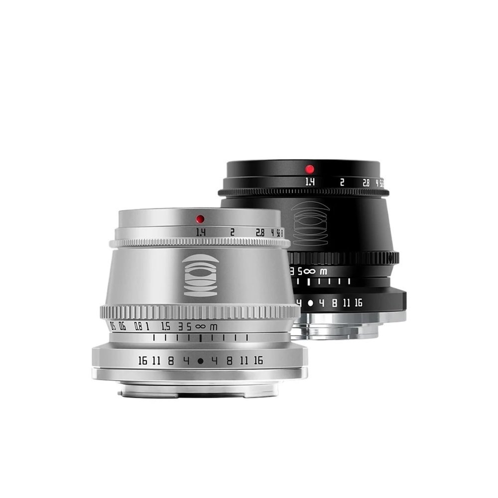 Compatible for Sony E 35mm F1.4 APS-C Prime Lens for Mirrorless Cameras XF M L Z M43 Mount(Silver,L-Mount)
