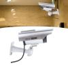BowyTrading Fake Surveillance Camera, Solar Powered Dummy Security Camera, High Simulation Monitor with LED Flashing Light, Anti Theft Warning Sticker for Home Business Office Indoor Outdoor U view 4