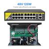 8/16-port 48V POE Switch 2 uplink 10/100Mbps 802.3af/at(16 Ports POE) view 2
