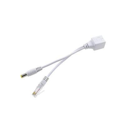 1 Male to 2 Female 2-Way POE Cable Passive Power Over Ethernet Adapter Cable RJ45(White A)