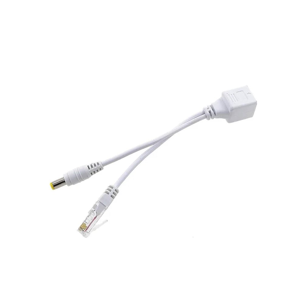 1 Male to 2 Female 2-Way POE Cable Passive Power Over Ethernet Adapter Cable RJ45(White A)