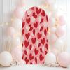 Wedding Arch Backdrop Cover 6.6FT Valentine s Day Dark Pink White Hearts Pastel Pink Valentine s Day Spandex Fitted Arch Cover Round Top Stands Cover for Birthday Party Ceremony Banquet Decoration view 1