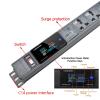 Cabinet Mount PDU Power Strip 2/3/4/5/6/7/8 Universal Socket with Switch Surge Protection Digital Voltage Measuring Instrument(EU Plug 1.5m Wire) view 3