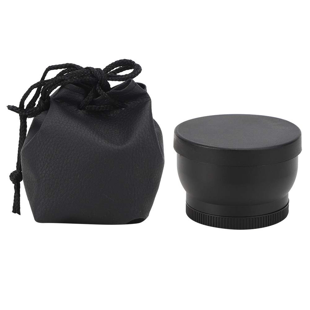 52MM 2X Aluminum Alloy Magnification Lens, Camera Additional Lens, High Definition Super Distance Lens with 62MM Front Thread for Filters, Compatible with 52MM Diameter 18 55