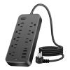 US Outlet 12 in 1 Power Multi Tap Universal Power Strip with Master Control Switch AC Type C USB Port Charge Electrical Socket view 1