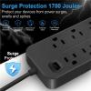 US Outlet 12 in 1 Power Multi Tap Universal Power Strip with Master Control Switch AC Type C USB Port Charge Electrical Socket view 3