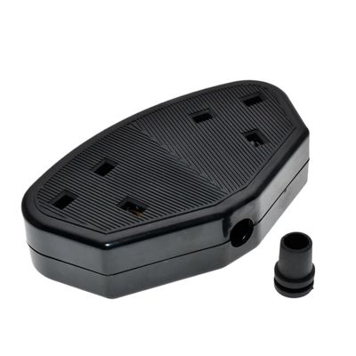 2 Gang UK Standard Detachable Female Socket 13A British Power Cord Rewirable Connector 2 Outlet Socket