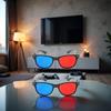 2Pcs Red and Blue 3D Glasses,3D Viewing Glasses,Universal TV Movie Dimensional Video Frame 3D Glasses,DVD Game Glass 3D Style Glasses,Weightlight Simple Design,Televisions and Video,Accessories view 2