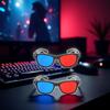 2Pcs Red and Blue 3D Glasses,3D Viewing Glasses,Universal TV Movie Dimensional Video Frame 3D Glasses,DVD Game Glass 3D Style Glasses,Weightlight Simple Design,Televisions and Video,Accessories view 3
