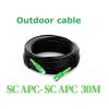 1pc SC/APC-SC/APC Outdoor Drop Fiber Optic Cable Fiber Optic Patch Cord Optical Fiber Cable Steel Wire Black LSZH Jacket 0.5/0.4mm(SC APC 30m) view 2