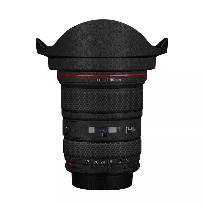 EF 17-40 4 Lens Cap Skin Anti-Scratch Camera Sticker for Canon EF 17-40mm F4 Protective Wrap Film Decal(Honeycomb Black)