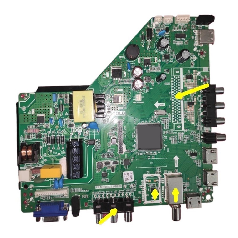 Ouyniei TP.MS3663S.PB818 LCD TV TV Motherboard Backlight Voltage 34-44v 550ma 1366x768TV Motherboard(1T NO SD NO CI)