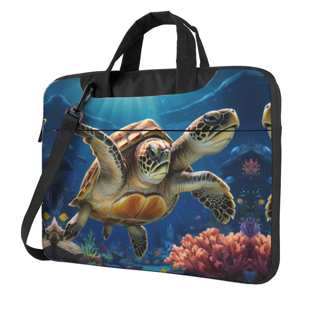 WZYWHJ 13 inch Two-headed turtle Pattern Laptop Bag - with Soft Interior, Multiple Pockets - Ideal for Men, Travel and Business