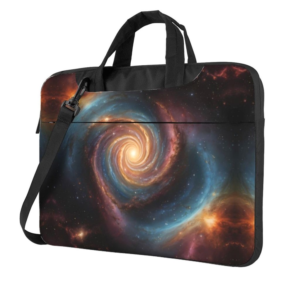 WZYWHJ 15.6 inch Star Ring Cosmic Vortex Pattern Laptop Bag - with Soft Interior, Multiple Pockets - Ideal for Men, Travel and Business