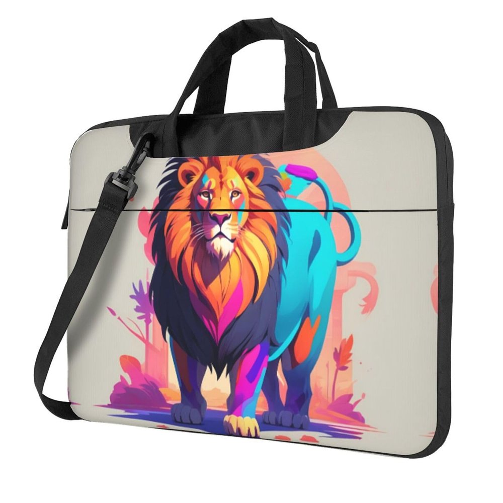 WZYWHJ 14 inch Savannah Lion Pattern Laptop Bag - with Soft Interior, Multiple Pockets - Ideal for Men, Travel and Business