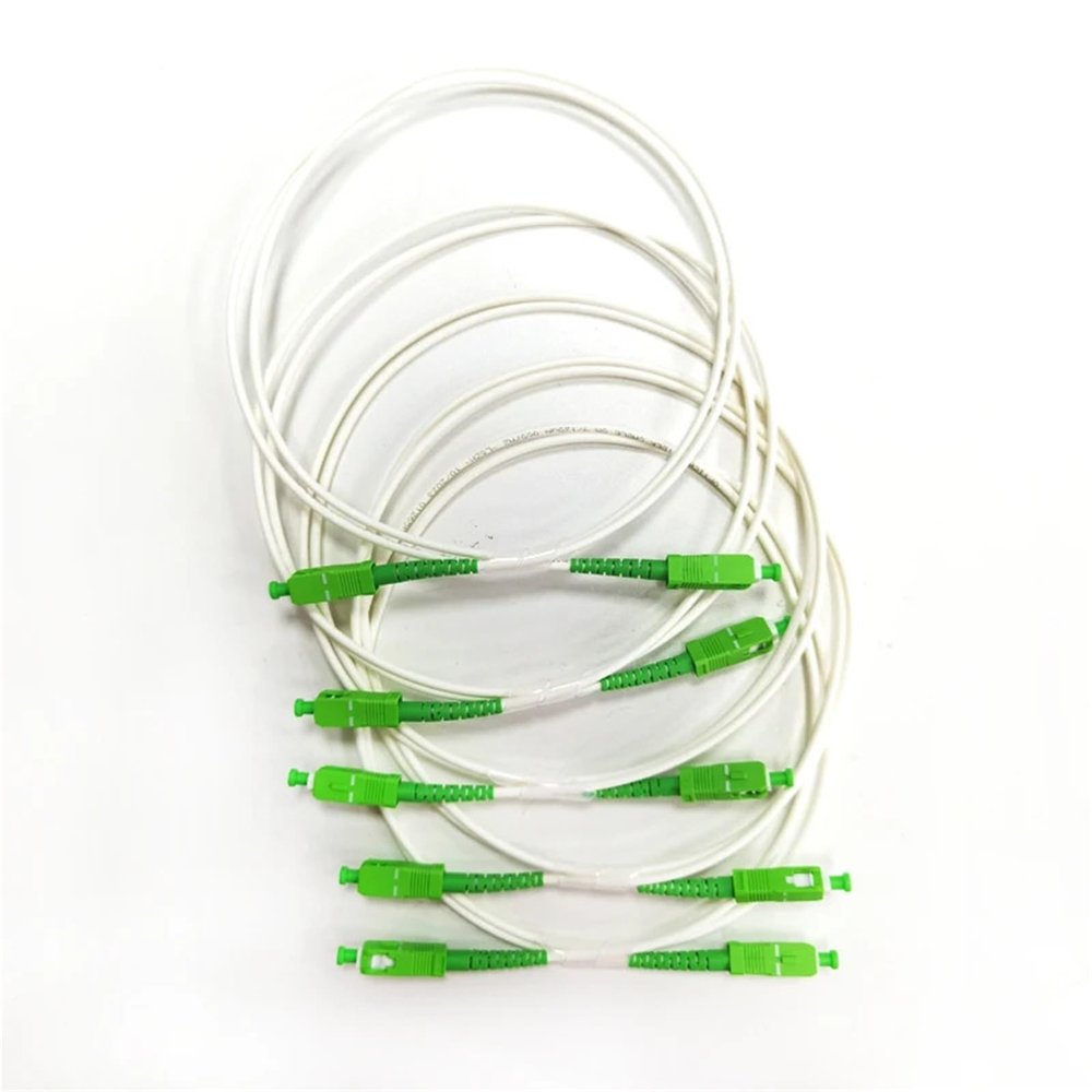 10Pcs SC/APC-SC/APC Fiber Optic Path Cord Single Mode G657A2 Simplex 3.0mm White LSZH Jacket Fiber Cables Optical Fiber(10PCs 1.5m)