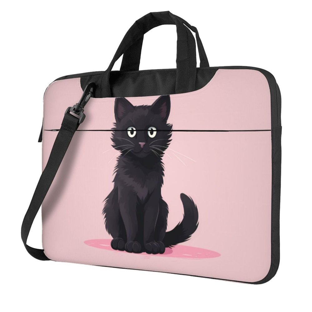 WZYWHJ 15.6 inch Cute Kitten Pattern Laptop Bag - with Soft Interior, Multiple Pockets - Ideal for Men, Travel and Business