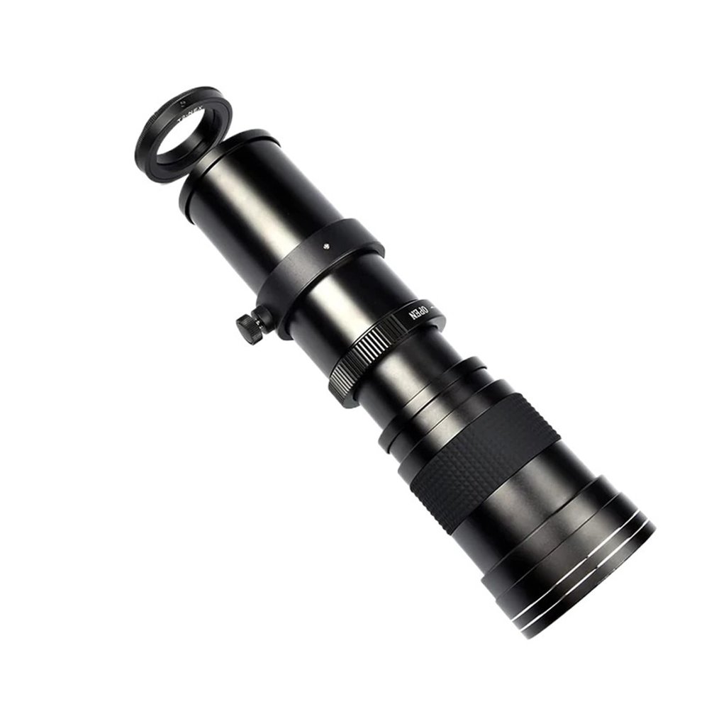 Compatible for Canon 420-800mm F8.3-16 Manual Telephoto Zoom Lens with T Mount Ring(Black,EF-M)