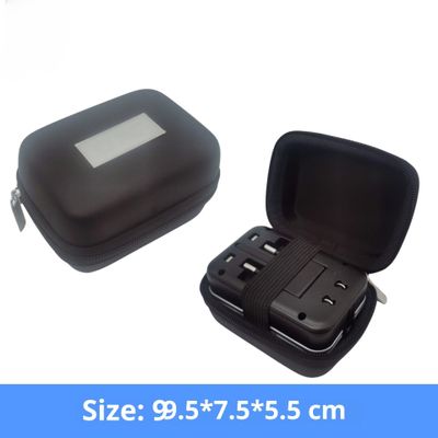 Naqiyun Multi-functional Electronic Accessories Storage Bag, Portable Digital Device Organizer, Shockproof Travel Case (black, 8 * 8.5 * 6.5cm)
