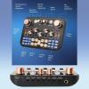 Asixxsix Live Sound Card, 3.5mm Mic Input Interface BT Audio Mixer with 4 Volume Knobs 5 Slider Knobs Breathing Lights, Podcast Mixer for Phone PC Live Streaming view 2