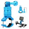 Action Camera Bracket, Universal Aluminum Alloy Bike Motorcycle Stand, 360 Degree Rotation Ballhead with Non Slip Pad, Compatible with Most Sports Cameras for Outdoor Adventure Rec (Blue) view 2