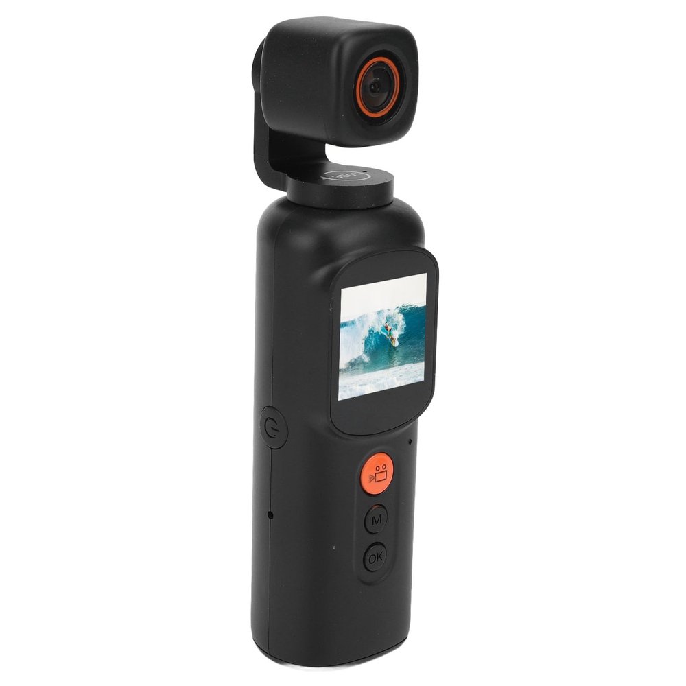 Akozon 2K Handheld Video Camera HD 350 Rotating Head WiFi Electronic Stabilization Wide Angle Handheld Camcorder with APP for Travel