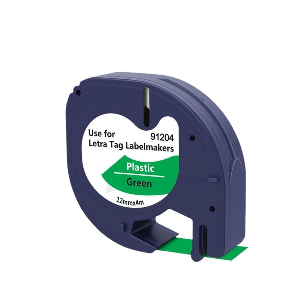 10Pcs 12mm Label for LT Tape 12267 91200 91201 91202 91203 91204 91205 Printer Ribbon(Black on Green)