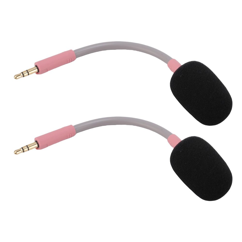 SUNGOOYUE Flexible, Detachable 3.5mm Microphone Replacement for Barracuda X Headset for Gaming and Streaming, 2-Pack (Roseate)