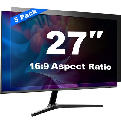 [5 Pack] 27 inch Computer Privacy Screen Filter, Suitable for 16:9 Widescreen Ratio (59.7x33.6cm) PC Monitors.Screen Privacy Cover,27" Anti-Glare,Blue Light Filter and Anti-peep Protection Film