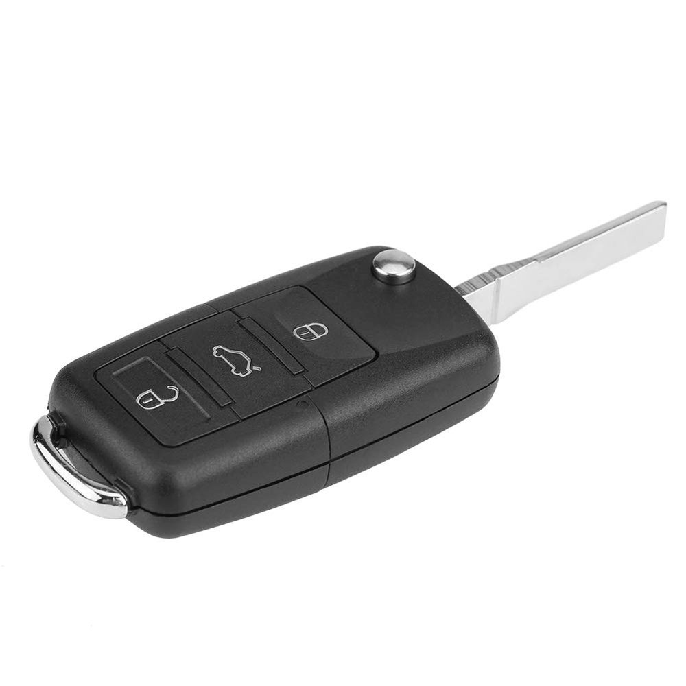 Tbest 1J0959753AH Car Remote Control Key 434MHz Chip Transmitter with Security for 2002 2005 Seat Black Plastic 3 Button