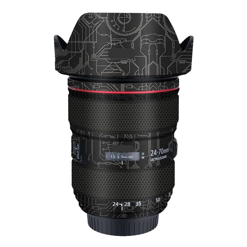 EF 24-70 2.8L II Anti-Scratch Camera Lens Sticker for Canon EF 24-70mm F2.8 L II Coat Wrap Protective Film Body Skin Cover(Circuit Titanium)