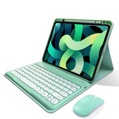 kaitesi Keyboard Case Mouse for iPad Pro 13 inch (M5) 2025 Cute Round Keys Magnetic Detachable Colorful Bluetooth Keyboard,Mint Green