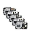 Label Tape 18mm 5PK Or 10PK Mixed Colors Compatible with XR-18WE Printer Fits CW-L300 KL-120 KL-430 KL-750 Label Maker(5PK Black on White) view 1