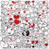 100pcs Cartoon Funny Love Stickers, Graffiti Anime Waterproof Stickers Pack for Laptop, Kindle, Journal, Scrapbook, Photo Album, Water Bottle, Skateboard, Luggage, Cute Line Art Character Decals view 1