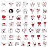 100pcs Cartoon Funny Love Stickers, Graffiti Anime Waterproof Stickers Pack for Laptop, Kindle, Journal, Scrapbook, Photo Album, Water Bottle, Skateboard, Luggage, Cute Line Art Character Decals view 3