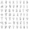 100pcs Cartoon Funny Love Stickers, Graffiti Anime Waterproof Stickers Pack for Laptop, Kindle, Journal, Scrapbook, Photo Album, Water Bottle, Skateboard, Luggage, Cute Line Art Character Decals view 4
