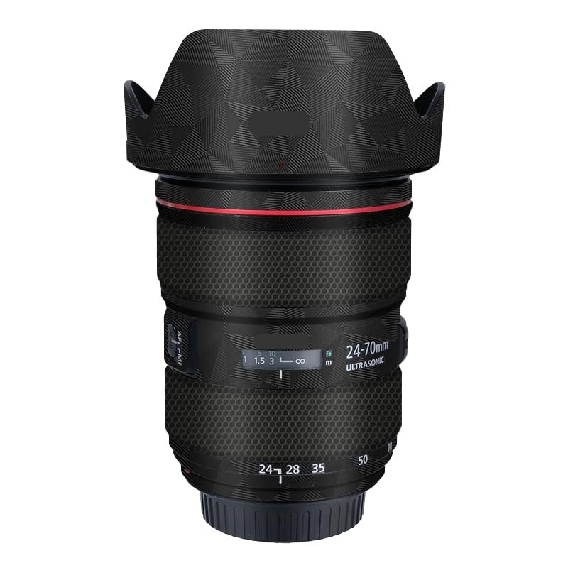 EF 24-70 2.8L II Anti-Scratch Camera Lens Sticker for Canon EF 24-70mm F2.8 L II Coat Wrap Protective Film Body Skin Cover(Triangle Black)