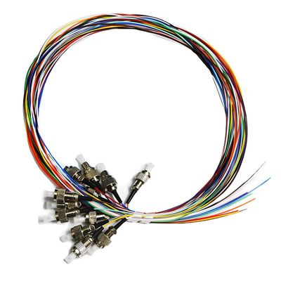 12 Cores Colorful Fiber Optic Pigtail Simplex SC/LC/FC/ST 0.9mm 1.5 Meter FTTH SM Single Mode or MM Multi Mode (FC OM4 MM, 1 lot)