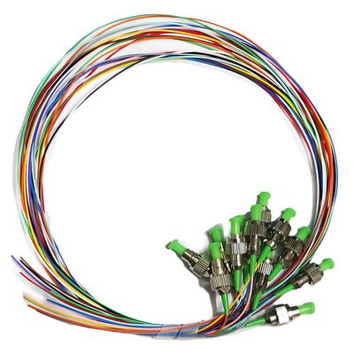 12 Cores Colorful Fiber Optic Pigtail Simplex SC/LC/FC/ST 0.9mm 1.5 Meter FTTH SM Single Mode or MM Multi Mode (FC/A-PC SM, 1 lot)
