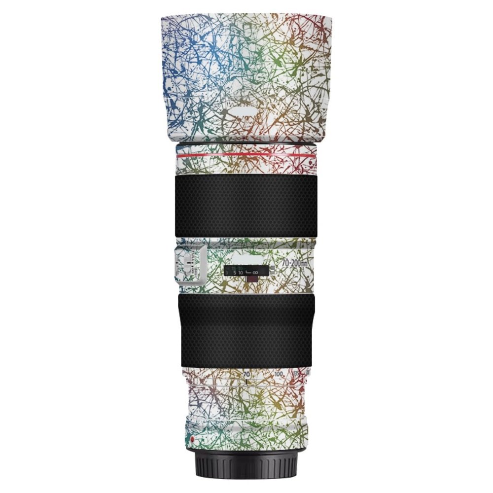 EF 70-200 4II Camera Lens Sticker for Canon EF 70-200mm F4 II Coat Wraps Film Protector Vinyl Decal Skin(Splash Rainbow White)