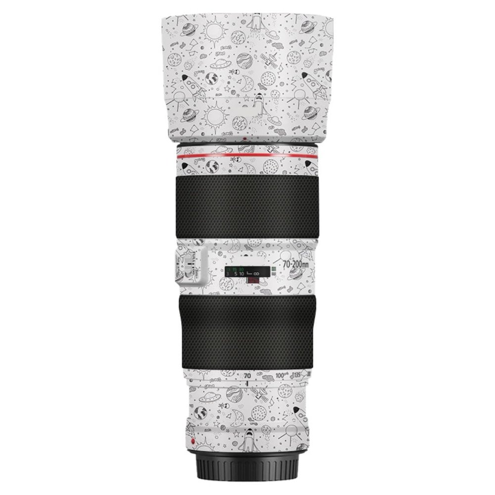 EF 70-200 4II Camera Lens Sticker for Canon EF 70-200mm F4 II Coat Wraps Film Protector Vinyl Decal Skin(Cartoon Space White)