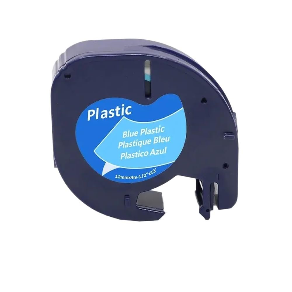 10PCS 12mm X 4m LT Label Tape Compatible with LT-100H LT-100T Models 91331 91201 12267 18769 18771(10p Black on Blue)