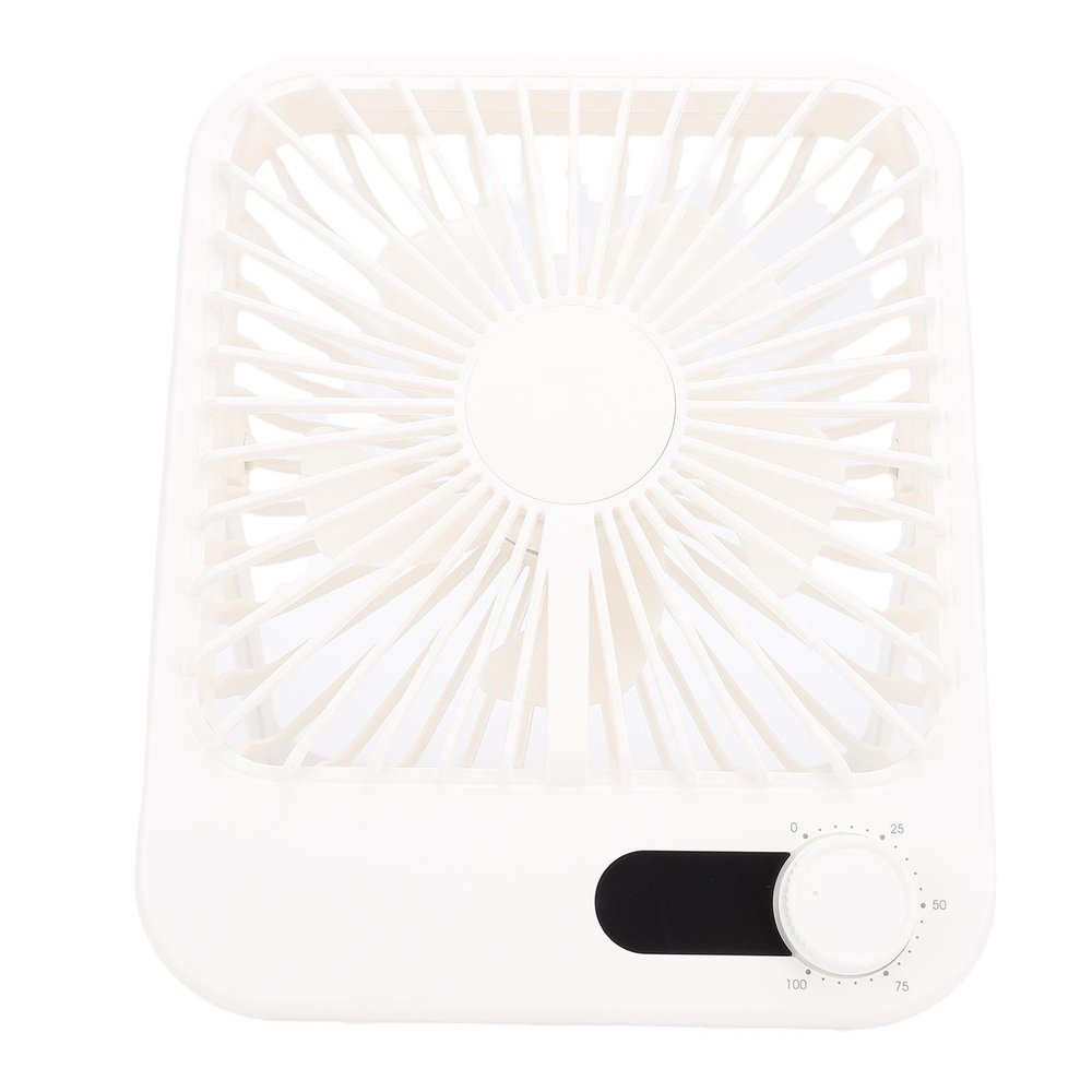 SUNGOOYUE Portable USB Desk Fan Quiet Rechargeable 100 Speeds LED Display for Travel Office Bedroom Camping White